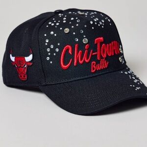 Chicago Bulls Black Cap with Rhinestones